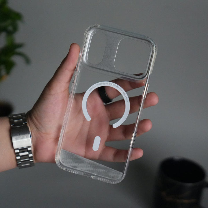 FRATO iPhone 17 Series iPhone 17 Pro Max Clear MagSafe Case | Aluminum Metal Camera Frame | Shockproof Transparent Back Cover