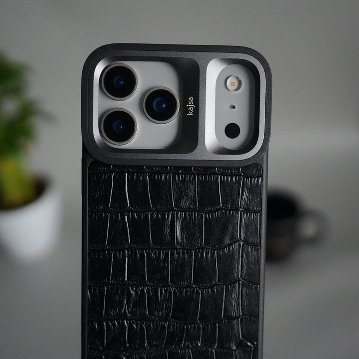 FRATO iPhone 17 Series iPhone 17 Pro Max Crocodile Leather Pattern Case | Premium Luxury Back Cover with Metal Camera Frame