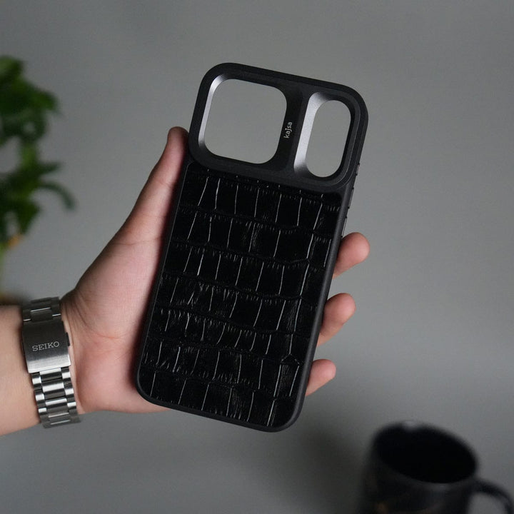FRATO iPhone 17 Series iPhone 17 Pro Max Crocodile Leather Pattern Case | Premium Luxury Back Cover with Metal Camera Frame