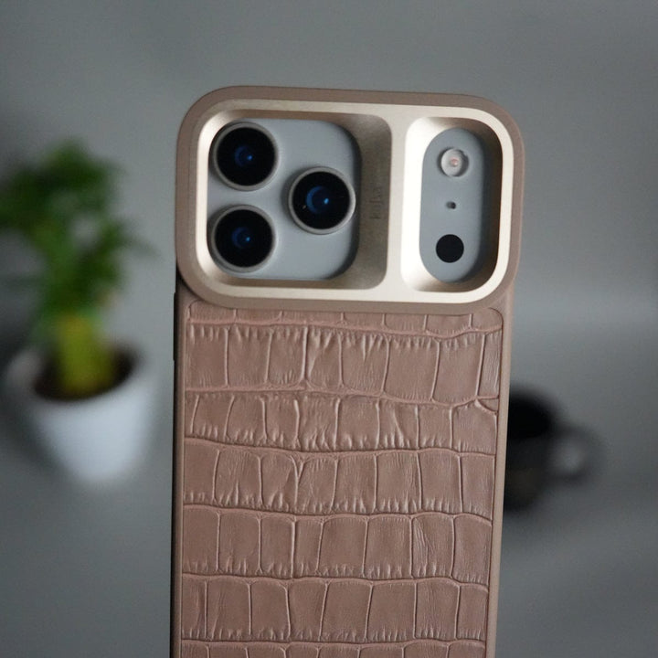 FRATO iPhone 17 Series iPhone 17 Pro Max Crocodile Leather Pattern Case | Premium Luxury Back Cover with Metal Camera Frame