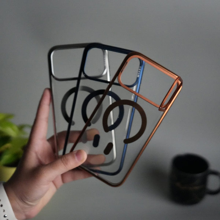 FRATO iPhone 17 Series iPhone 17 Pro Max CrystalView MagSafe Case with Metal Camera Frame Kickstand Cover