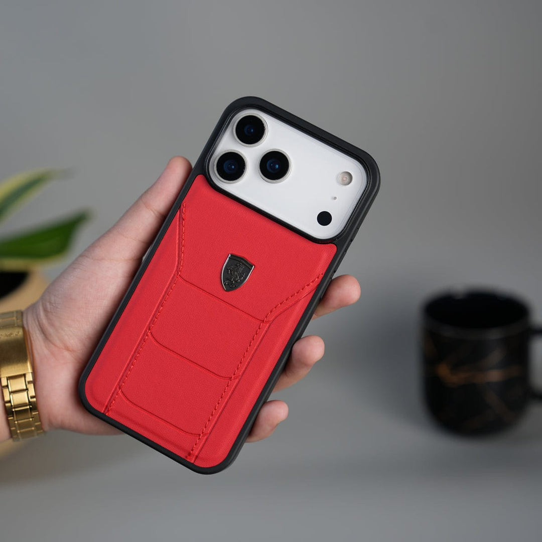 FRATO iPhone 17 Series iPhone 17 Pro Max FR Stitched PU Leather Case Cover (Red)