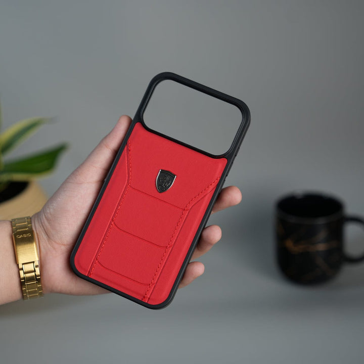 FRATO iPhone 17 Series iPhone 17 Pro Max FR Stitched PU Leather Case Cover (Red)