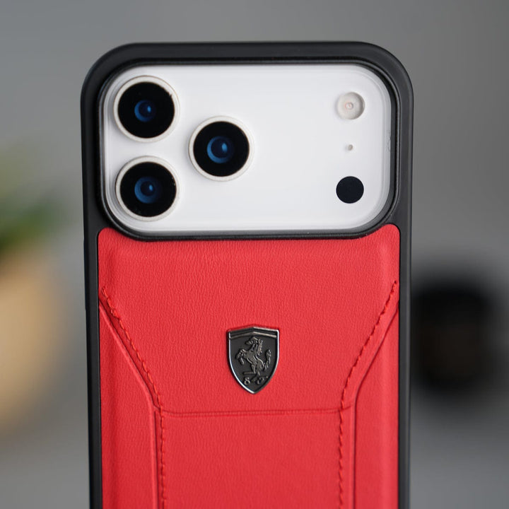 FRATO iPhone 17 Series iPhone 17 Pro Max FR Stitched PU Leather Case Cover (Red)