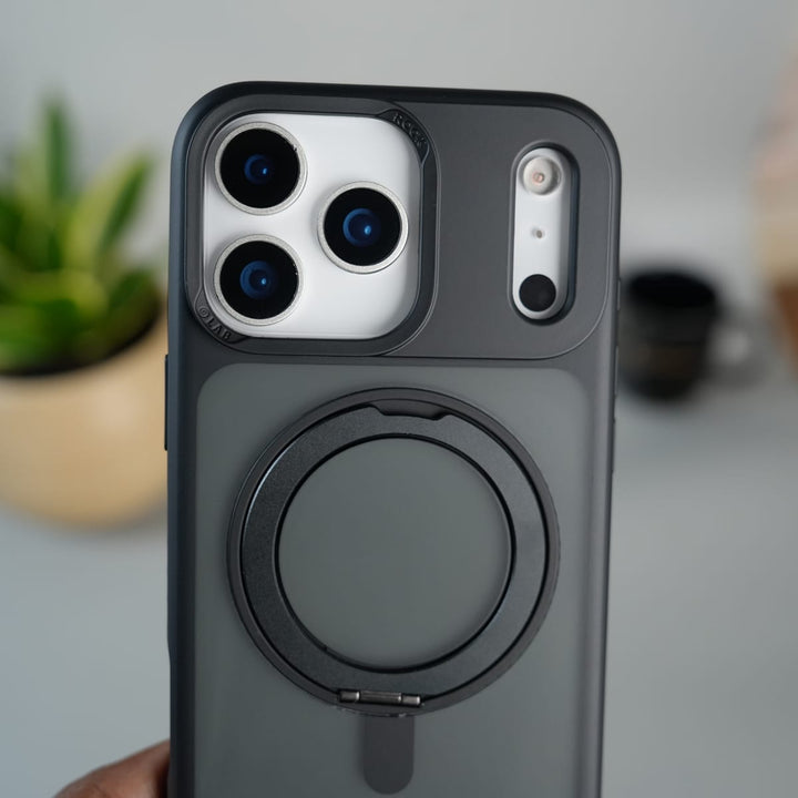 FRATO iPhone 17 Series iPhone 17 Pro Max Frosted Case with MagSafe Metal Kickstand | Shockproof Matte Hybrid Cover