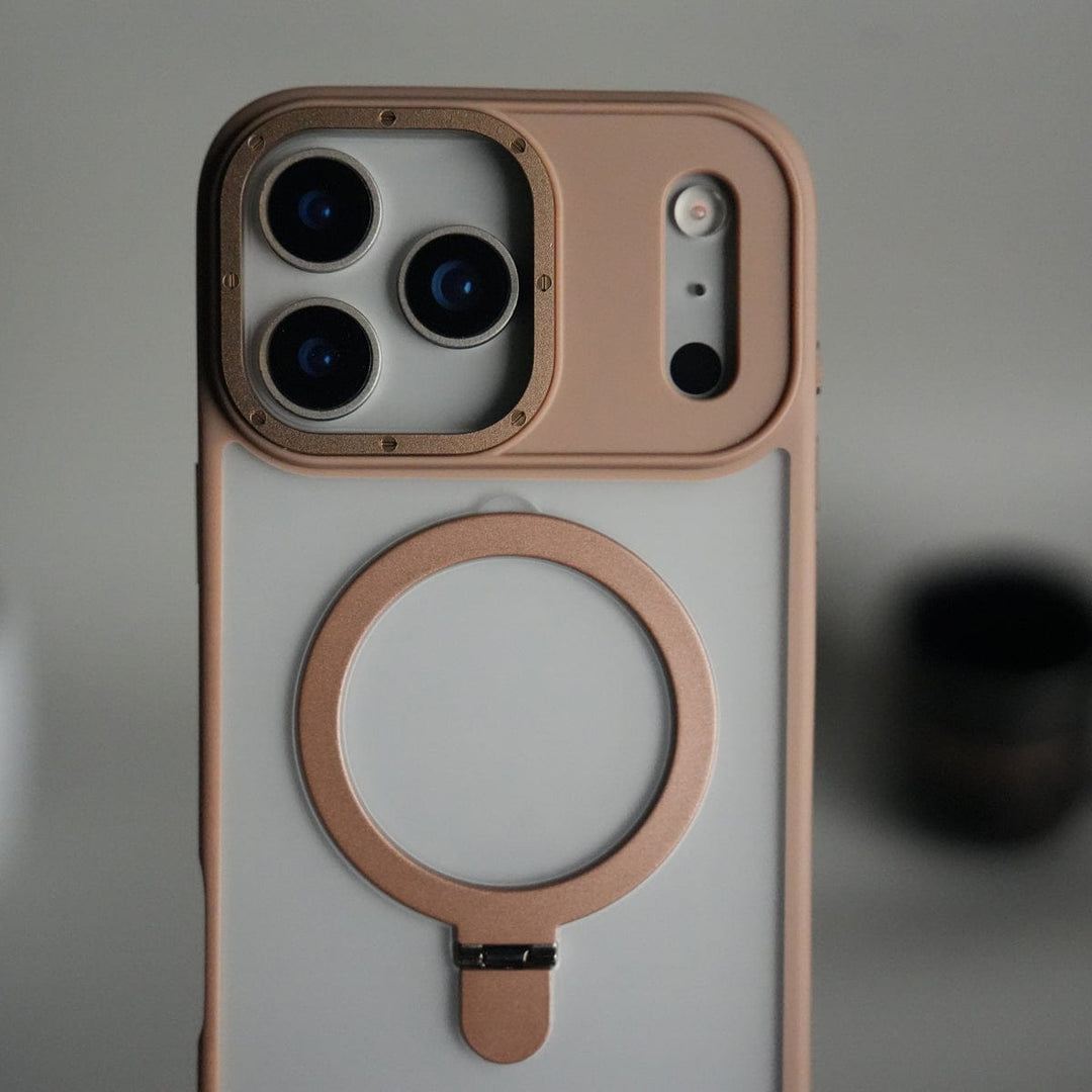 FRATO iPhone 17 Series iPhone 17 Pro Max Frosted Case with Metal Camera Bump &amp; Metal Kickstand | Shockproof Matte Hybrid Cover