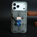 Premium Monogram Leather-Texture Card Holder Case for iPhone 18 Series | Stylish Wallet Pocket Protective Cover