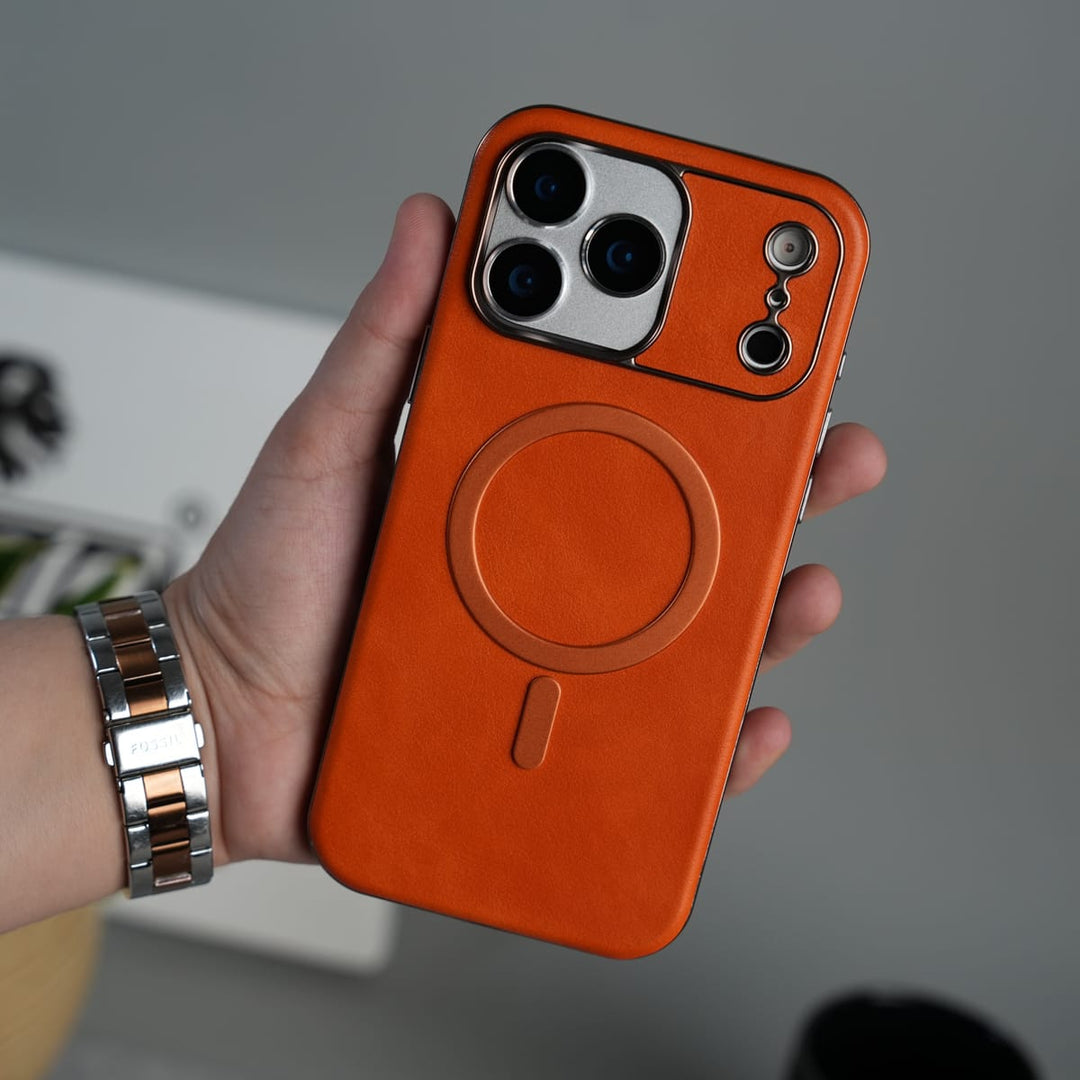 FRATO iPhone 17 Series iPhone 17 Pro Max iPhone 17 Series Elegant Leather Finish Case Cover | Orange