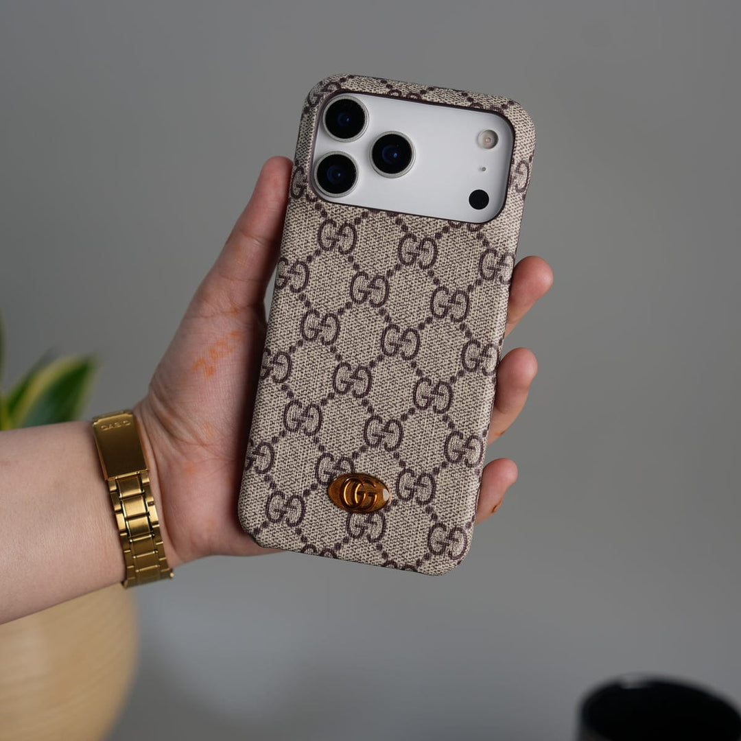 FRATO iPhone 17 Series iPhone 17 Pro Max iPhone 17 Series Luxury GG Pattern Leather Case | Premium Hard Back Cover