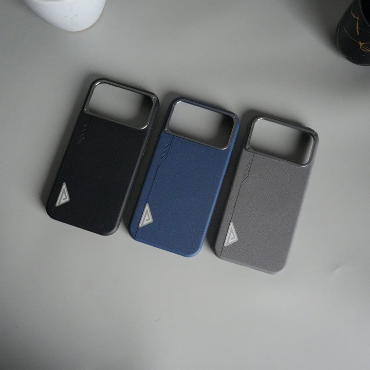 FRATO iPhone 17 Series iPhone 17 Pro Max Leather Texture MagSafe PVC NUIU Case With Metal Camera Bump