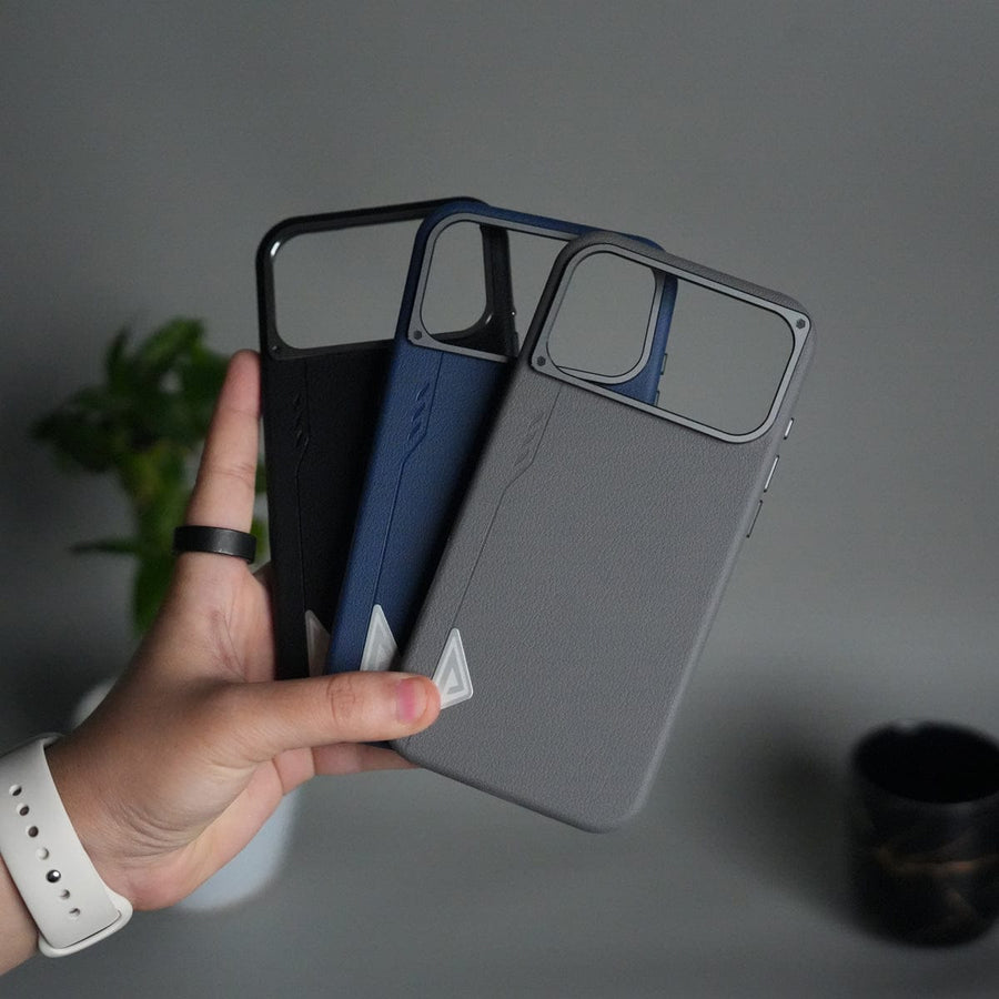 FRATO iPhone 17 Series iPhone 17 Pro Max Leather Texture MagSafe PVC NUIU Case With Metal Camera Bump