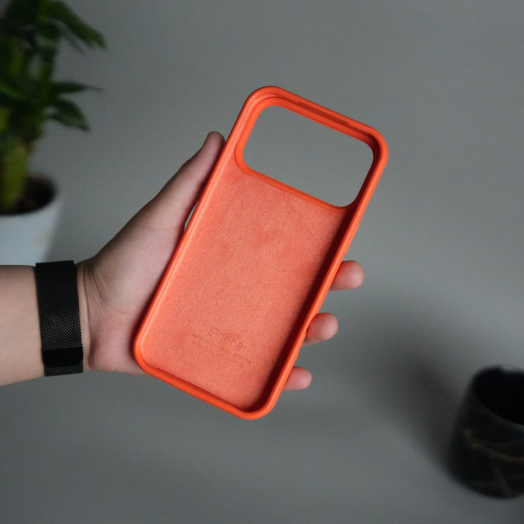 FRATO iPhone 17 Series iPhone 17 Pro Max Liquid Silicone Case Cover (Orange)