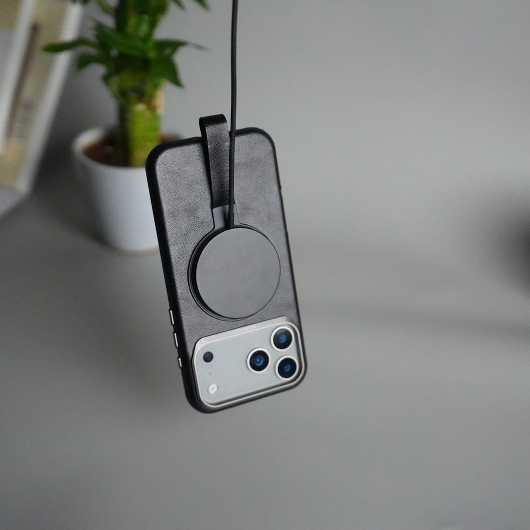 FRATO iPhone 17 Series iPhone 17 Pro Max Luxury Leather MagSafe Case | Metal Ring Stand and Grip Holder Cover