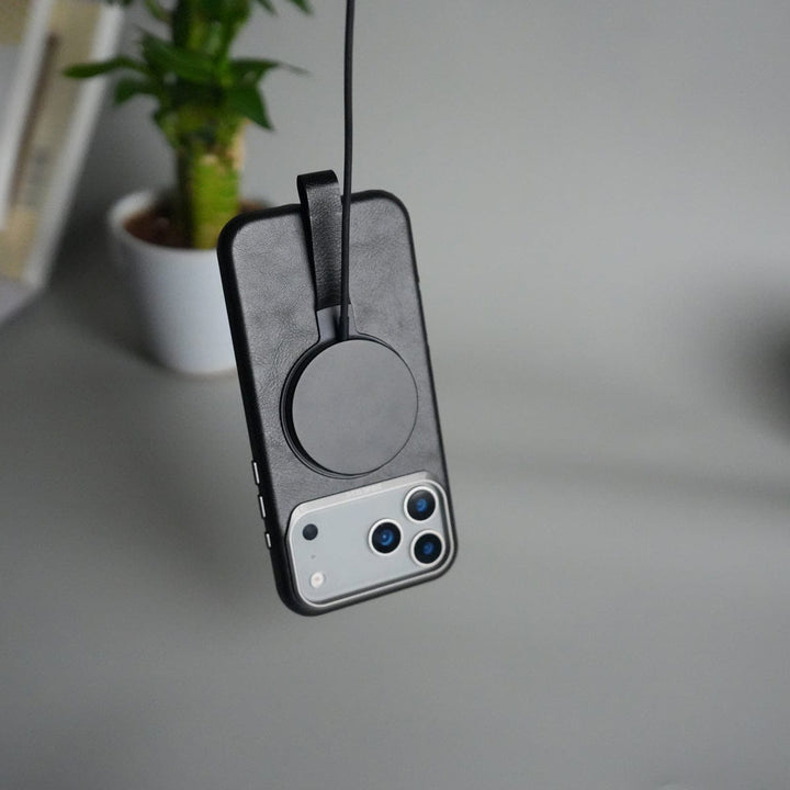 FRATO iPhone 17 Series iPhone 17 Pro Max Luxury Leather MagSafe Case | Metal Ring Stand and Grip Holder Cover