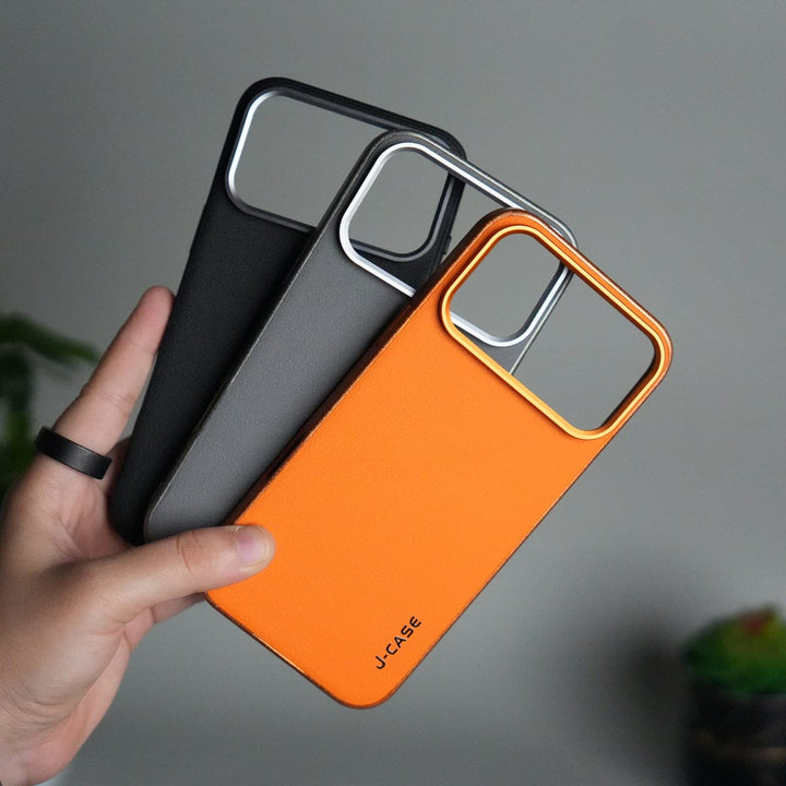 FRATO iPhone 17 Series iPhone 17 Pro Max Luxury Leather Matte Case | Slim Protective Metal Frame Back Cover