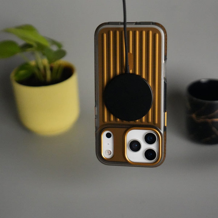 FRATO iPhone 17 Series iPhone 17 Pro Max MagSafe Suitcase Design Case | Shiny Texture Back Cover