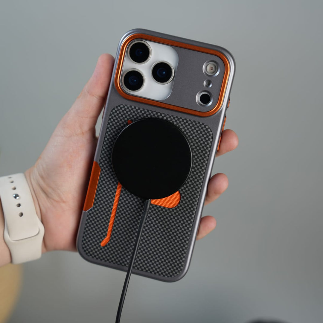 FRATO iPhone 17 Series iPhone 17 Pro Max Metalic Grip Case with Camera Protection | MagSafe Supported Card Holder Back Cover