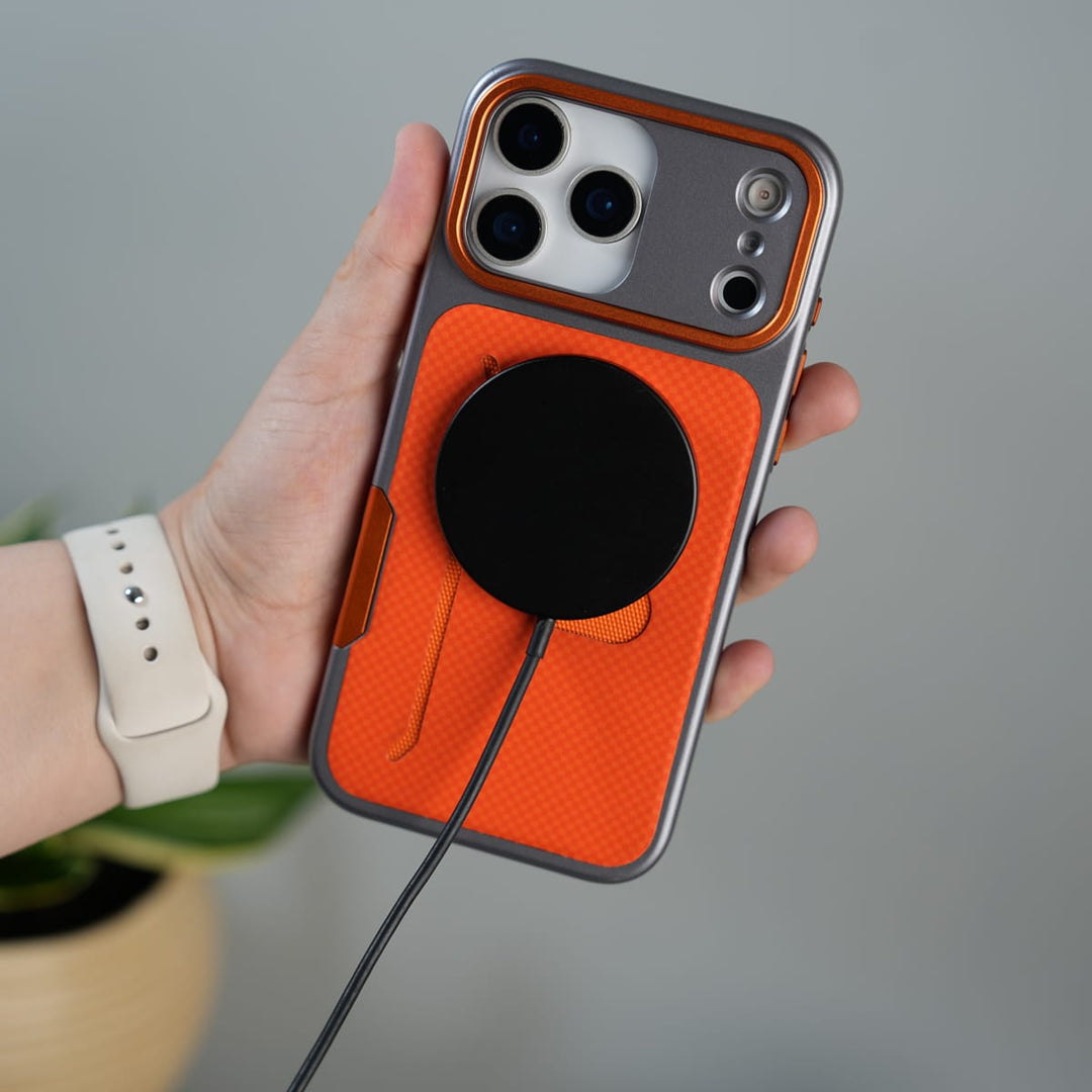 FRATO iPhone 17 Series iPhone 17 Pro Max Metalic Grip Case with Camera Protection | MagSafe Supported Card Holder Back Cover