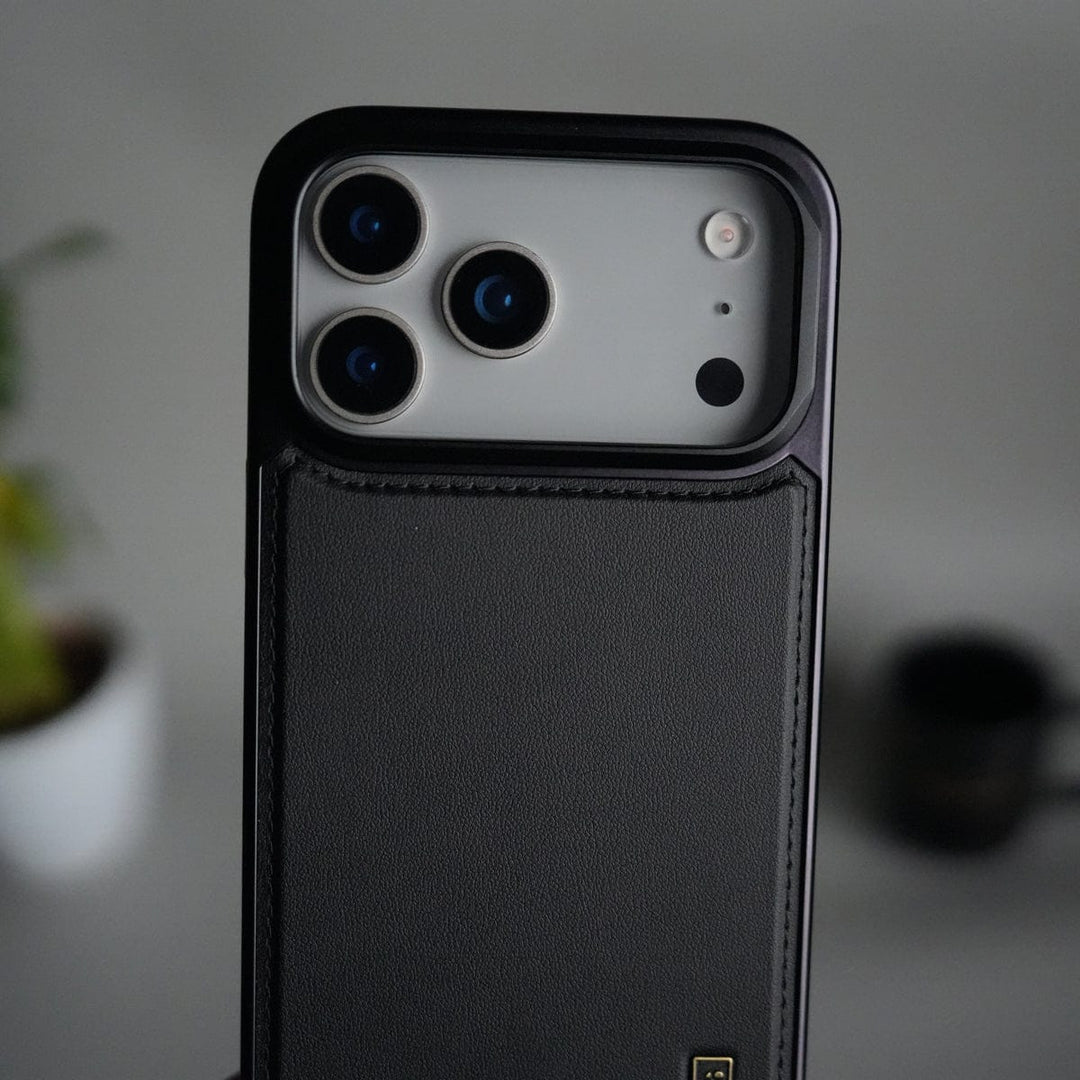 FRATO iPhone 17 Series iPhone 17 Pro Max Premium Leather Back Case with Metal Kickstand And camera Bump Cover