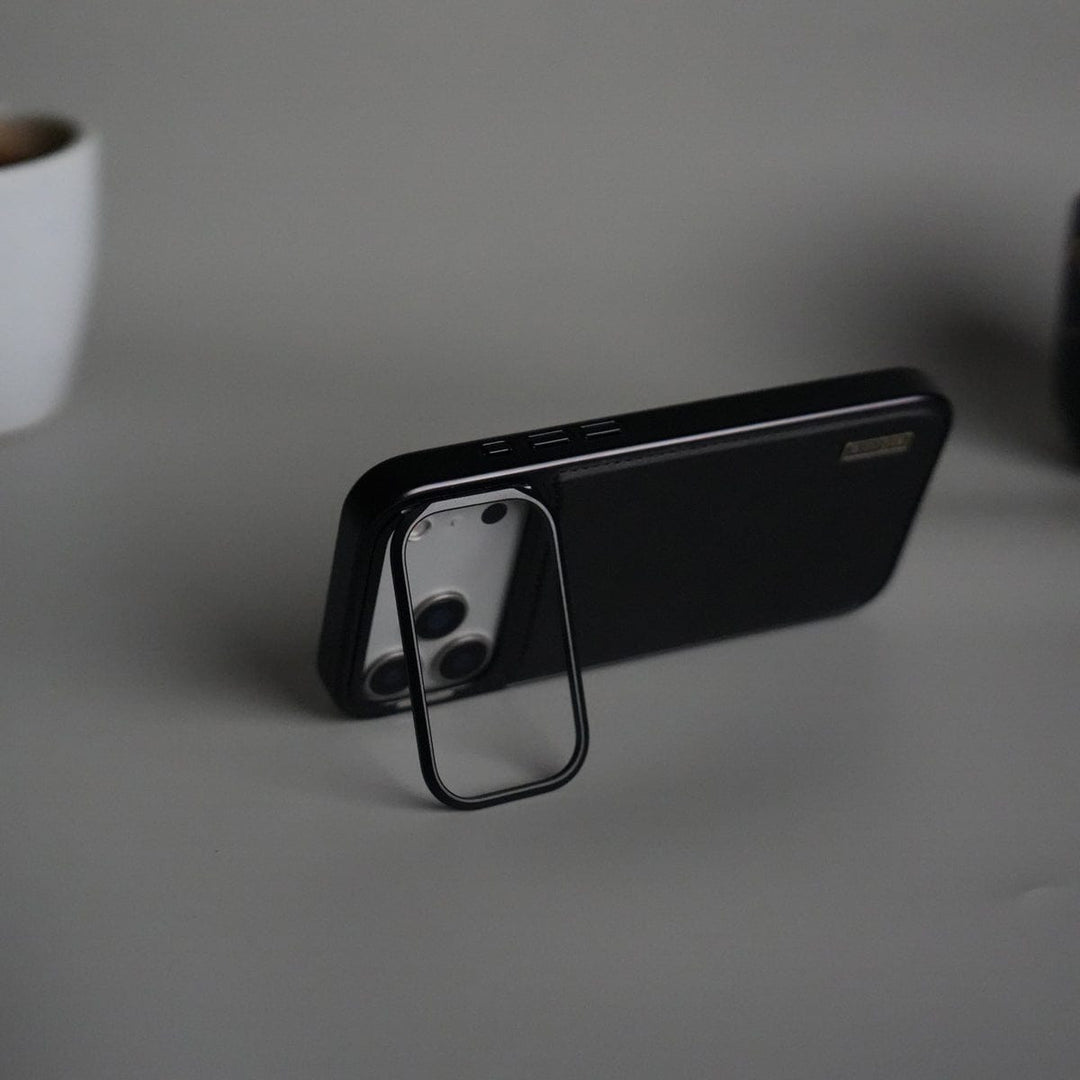 FRATO iPhone 17 Series iPhone 17 Pro Max Premium Leather Back Case with Metal Kickstand And camera Bump Cover