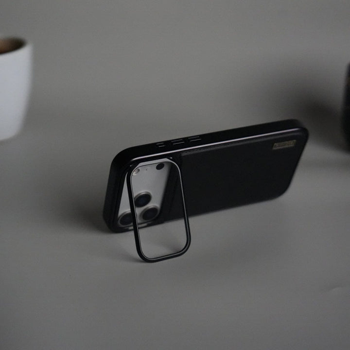 FRATO iPhone 17 Series iPhone 17 Pro Max Premium Leather Back Case with Metal Kickstand And camera Bump Cover