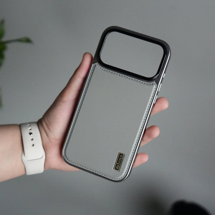 FRATO iPhone 17 Series iPhone 17 Pro Max Premium Leather Back Case with Metal Kickstand And camera Bump Cover