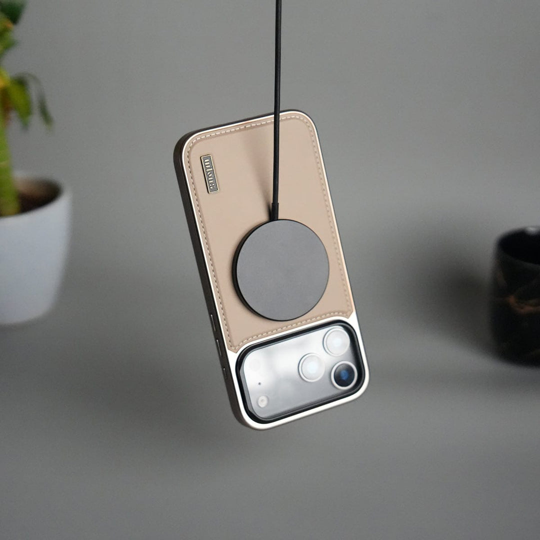 FRATO iPhone 17 Series iPhone 17 Pro Max Premium Leather Back Case with Metal Kickstand And camera Bump Cover