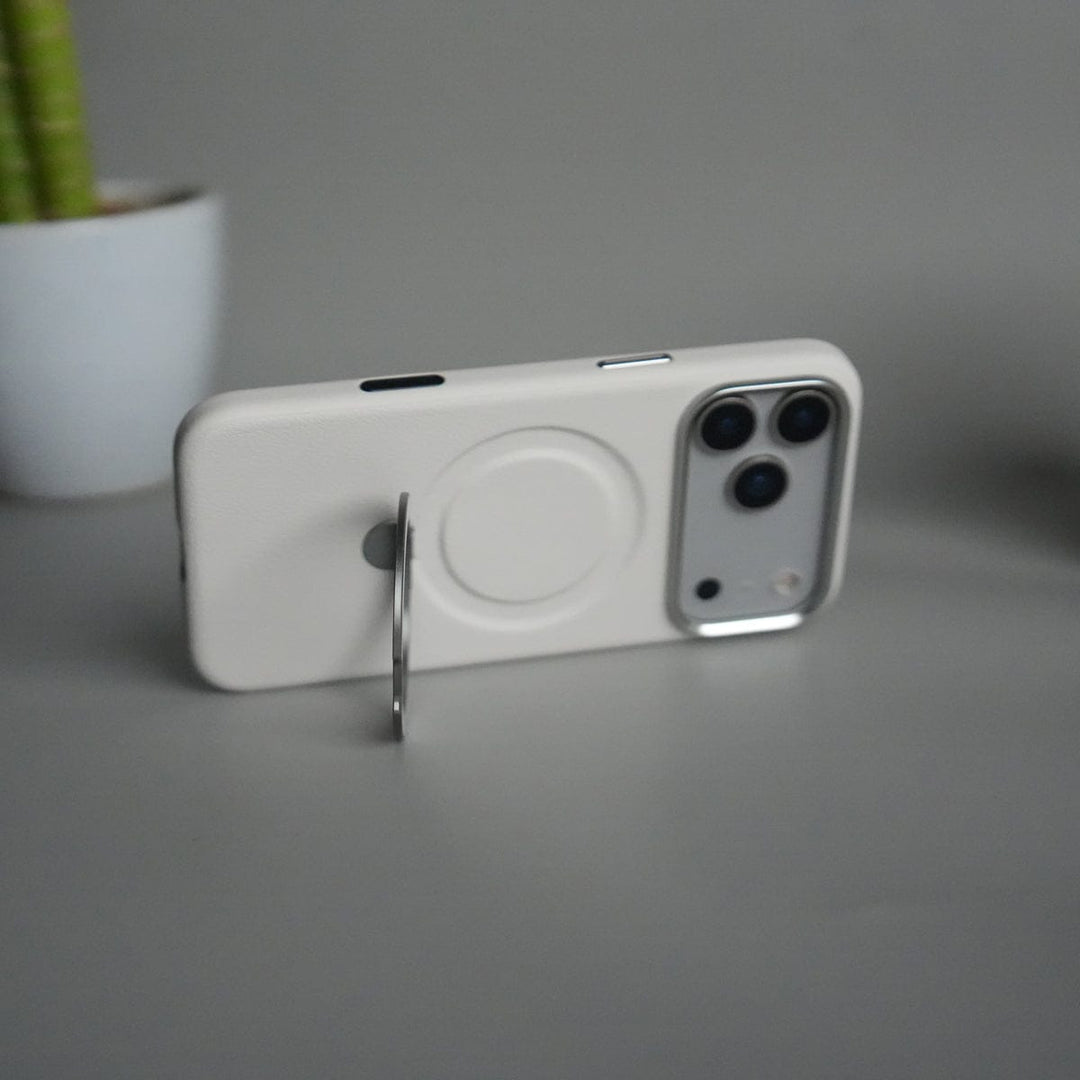 FRATO iPhone 17 Series iPhone 17 Pro Max Premium Leather Kickstand Case | Metal Ring Stand | Shockproof Back Cover