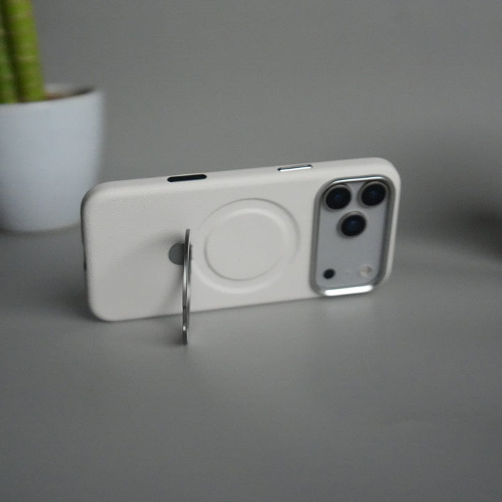 FRATO iPhone 17 Series iPhone 17 Pro Max Premium Leather Kickstand Case | Metal Ring Stand | Shockproof Back Cover