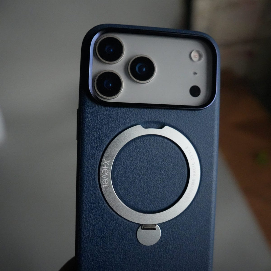 FRATO iPhone 17 Series iPhone 17 Pro Max Premium Leather Kickstand Case | Metal Ring Stand | Shockproof Back Cover