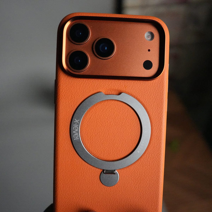 FRATO iPhone 17 Series iPhone 17 Pro Max Premium Leather Kickstand Case | Metal Ring Stand | Shockproof Back Cover