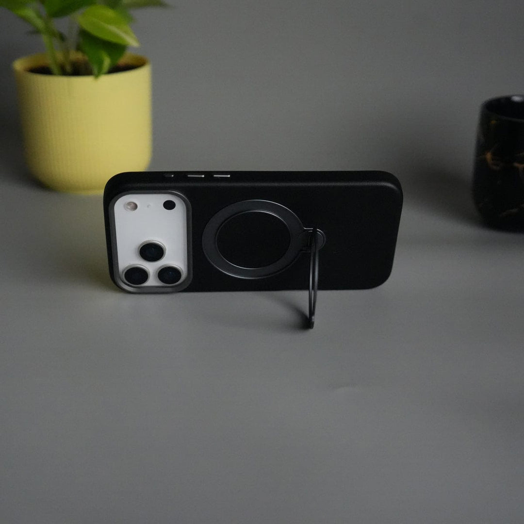 FRATO iPhone 17 Series iPhone 17 Pro Max PU Leather Case with Metal Camera Frame &amp; 360° Rotating Metal Stand