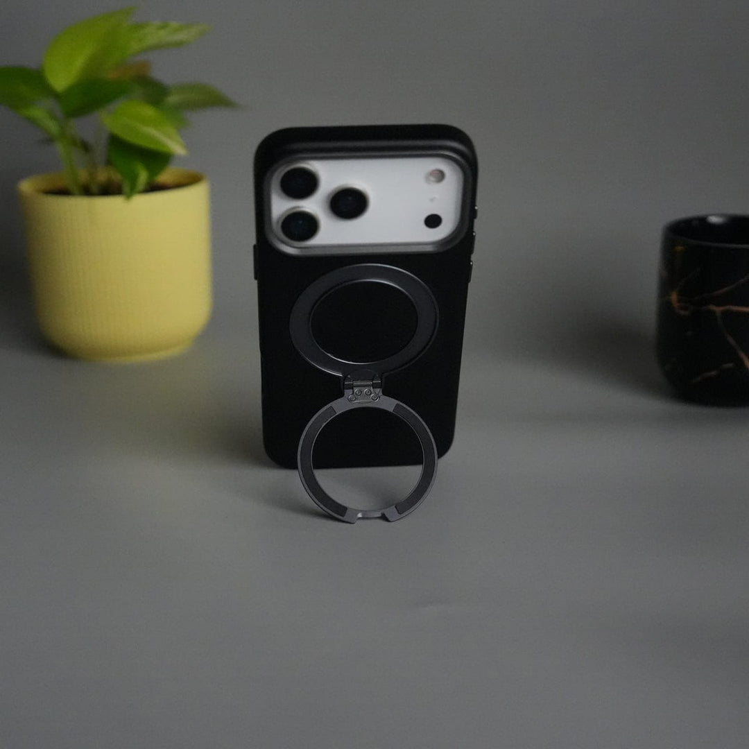 FRATO iPhone 17 Series iPhone 17 Pro Max PU Leather Case with Metal Camera Frame &amp; 360° Rotating Metal Stand