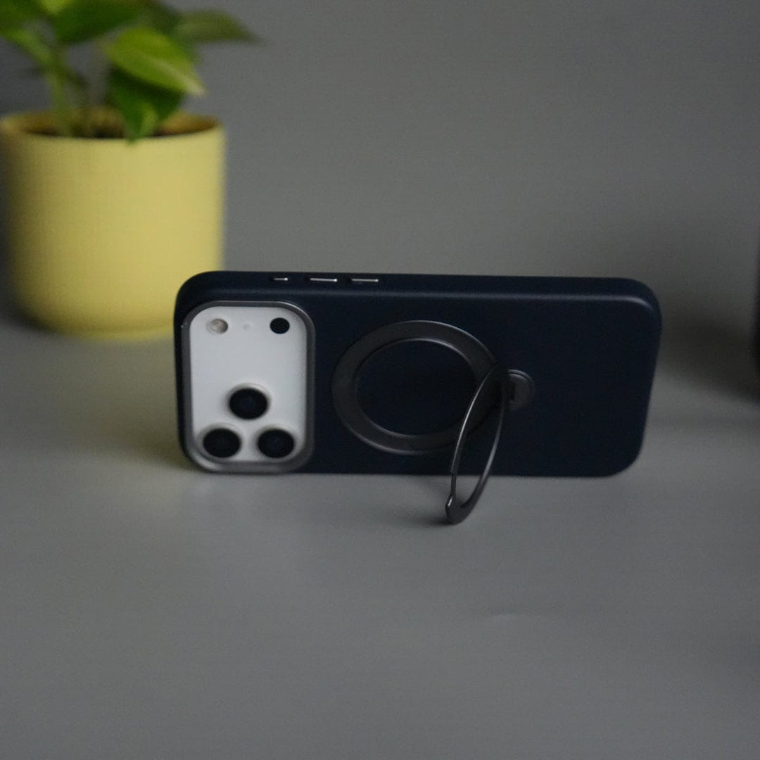 FRATO iPhone 17 Series iPhone 17 Pro Max PU Leather Case with Metal Camera Frame &amp; 360° Rotating Metal Stand