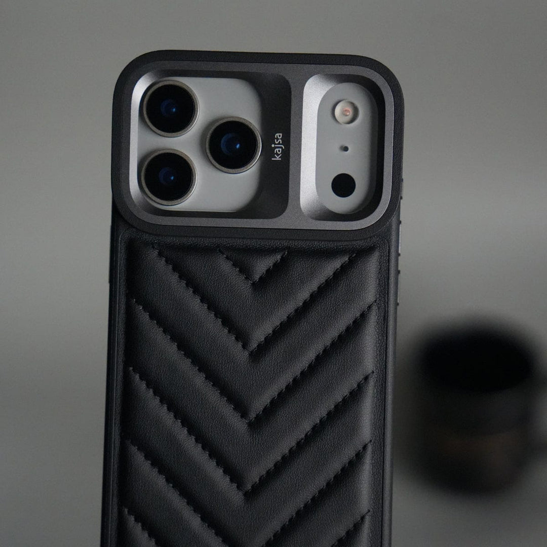 FRATO iPhone 17 Series iPhone 17 Pro Max PUFF Leather Metallic Camera Frame Case Cover
