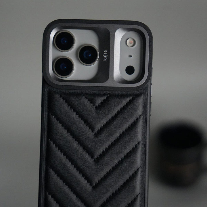FRATO iPhone 17 Series iPhone 17 Pro Max PUFF Leather Metallic Camera Frame Case Cover