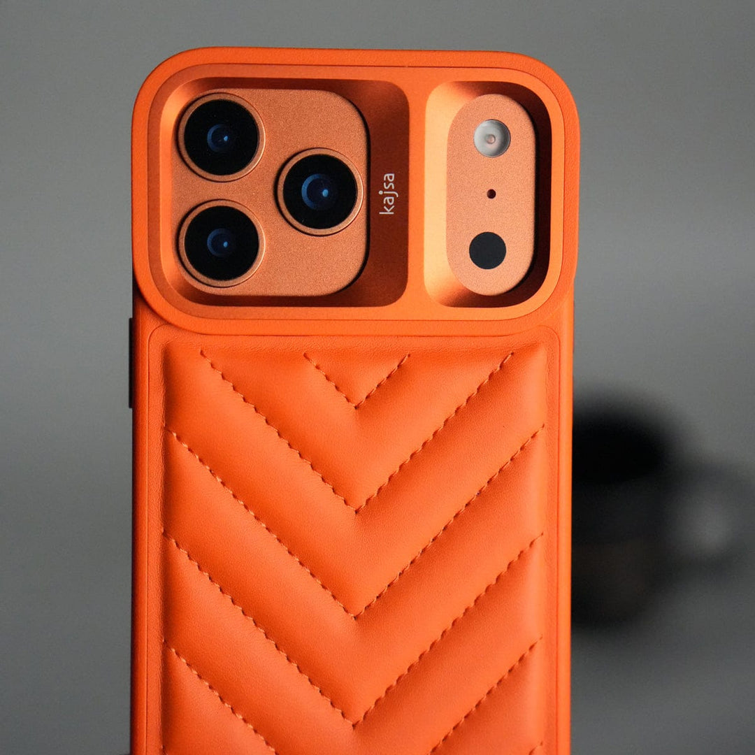 FRATO iPhone 17 Series iPhone 17 Pro Max PUFF Leather Metallic Camera Frame Case Cover