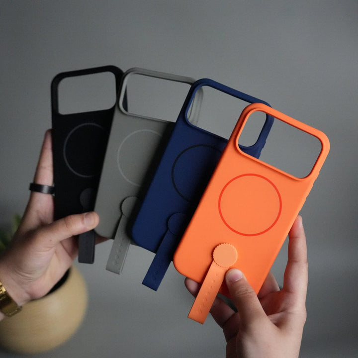 FRATO iPhone 17 Series iPhone 17 Pro Max Silicone Case | Magnetic Ring | Silicone Rotating Grip Strap Cover