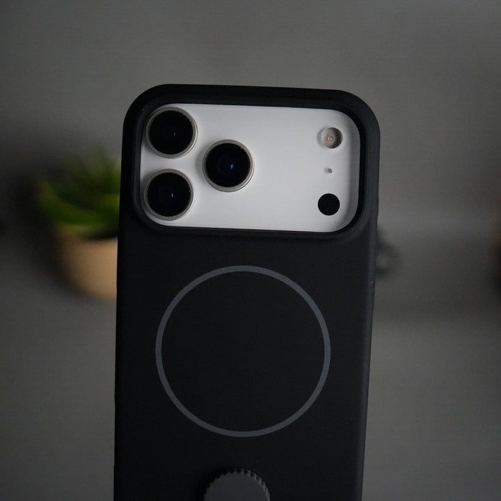 FRATO iPhone 17 Series iPhone 17 Pro Max Silicone Case | Magnetic Ring | Silicone Rotating Grip Strap Cover