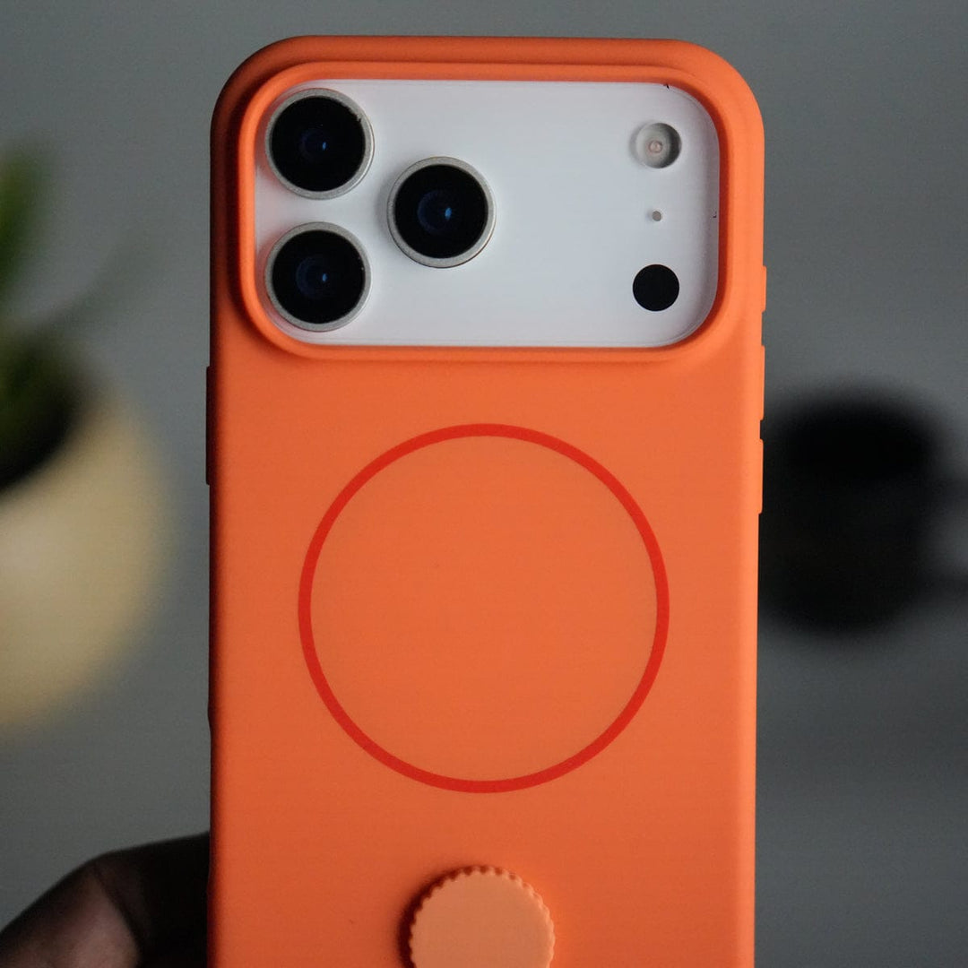 FRATO iPhone 17 Series iPhone 17 Pro Max Silicone Case | Magnetic Ring | Silicone Rotating Grip Strap Cover