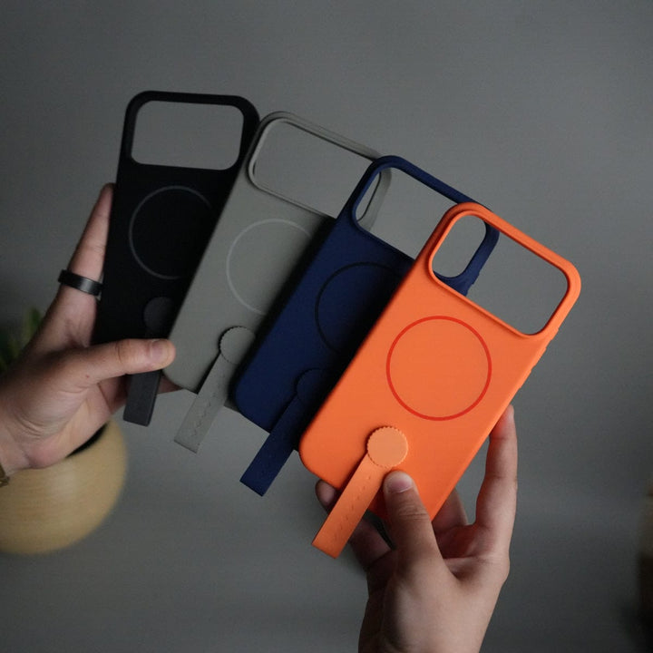 FRATO iPhone 17 Series iPhone 17 Pro Max Silicone Case | Magnetic Ring | Silicone Rotating Grip Strap Cover