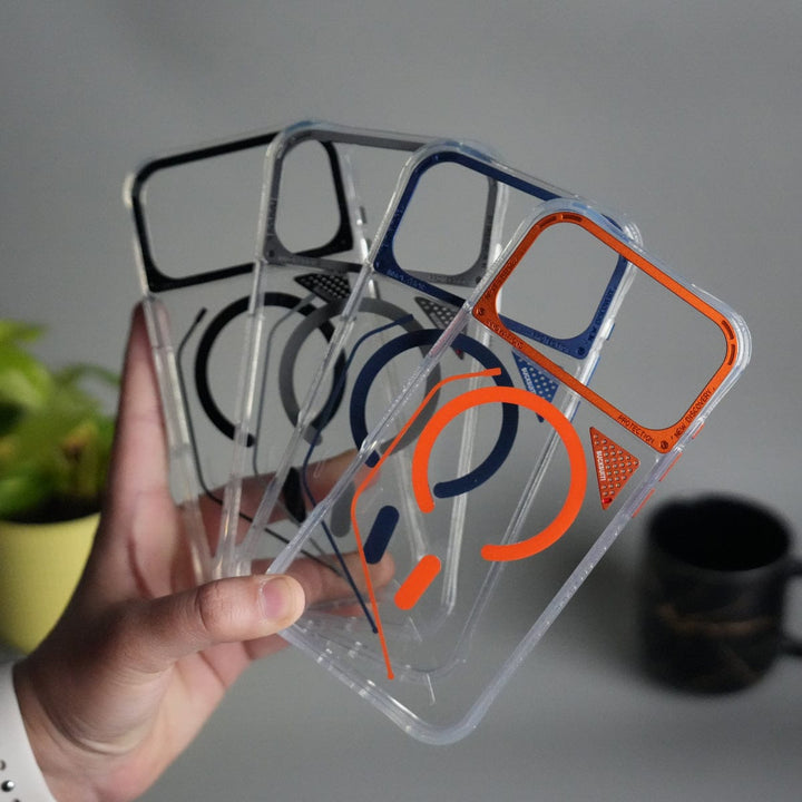 FRATO iPhone 17 Series iPhone 17 Pro Max TechLine Transparent MagSafe Case with Metal Camera Bump Back Cover