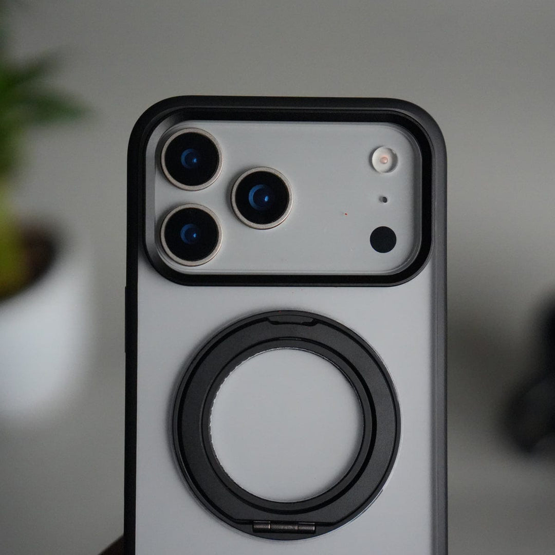 FRATO iPhone 17 Series iPhone 17 Pro Max Transparent Magnetic Ring Case | Frosted Shockproof Kickstand Cover