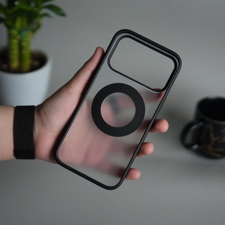 FRATO iPhone 17 Series iPhone 17 Pro Max Transparent Magnetic Ring Case | Frosted Shockproof Kickstand Cover