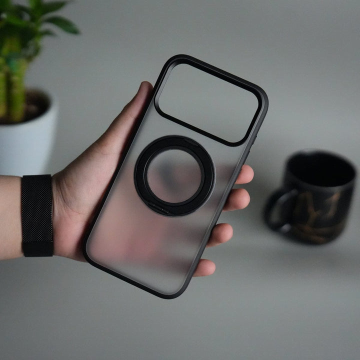 FRATO iPhone 17 Series iPhone 17 Pro Max Transparent Magnetic Ring Case | Frosted Shockproof Kickstand Cover