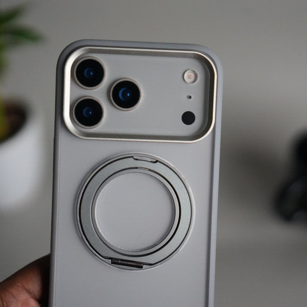 FRATO iPhone 17 Series iPhone 17 Pro Max Transparent Magnetic Ring Case | Frosted Shockproof Kickstand Cover