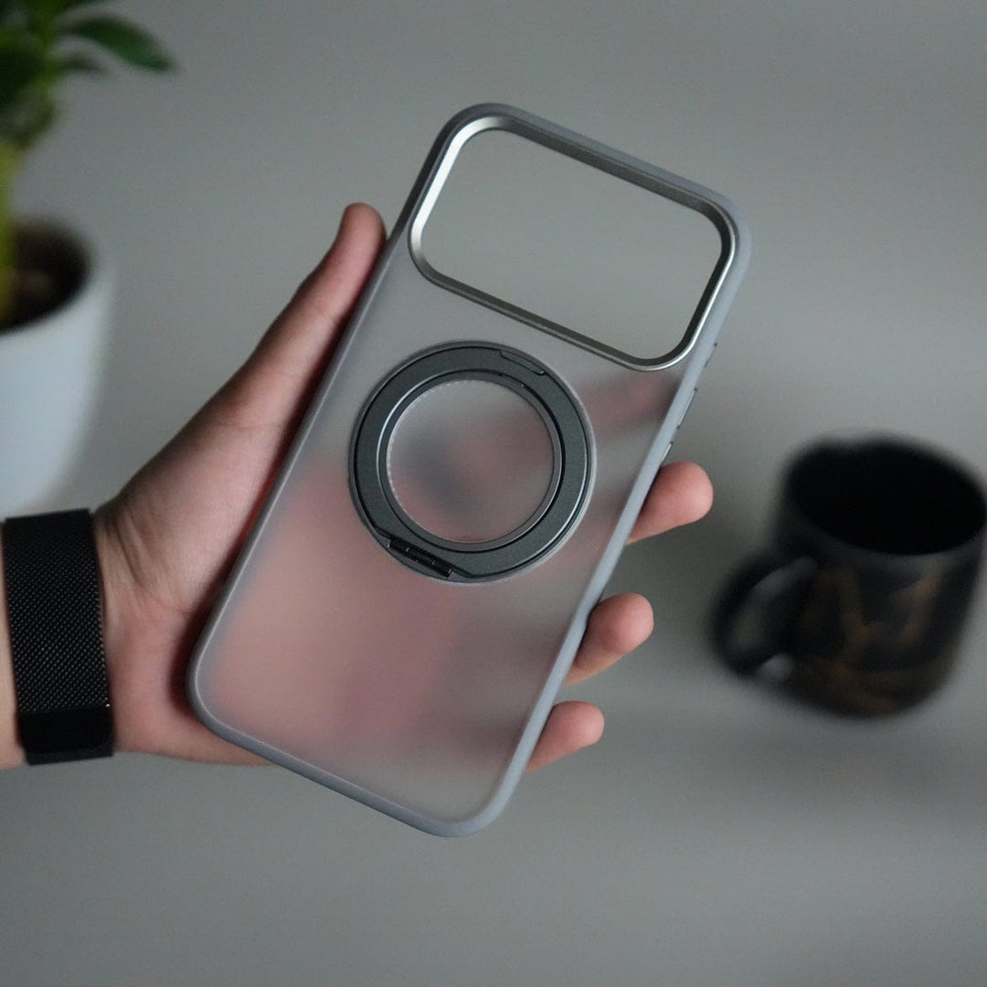 FRATO iPhone 17 Series iPhone 17 Pro Max Transparent Magnetic Ring Case | Frosted Shockproof Kickstand Cover