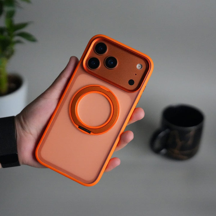 FRATO iPhone 17 Series iPhone 17 Pro Max Transparent Magnetic Ring Case | Frosted Shockproof Kickstand Cover