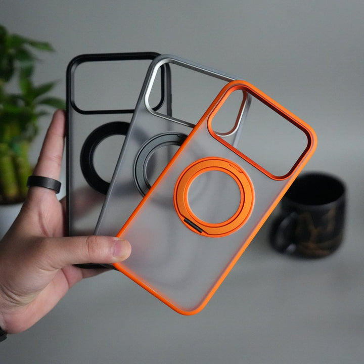 FRATO iPhone 17 Series iPhone 17 Pro Max Transparent Magnetic Ring Case | Frosted Shockproof Kickstand Cover