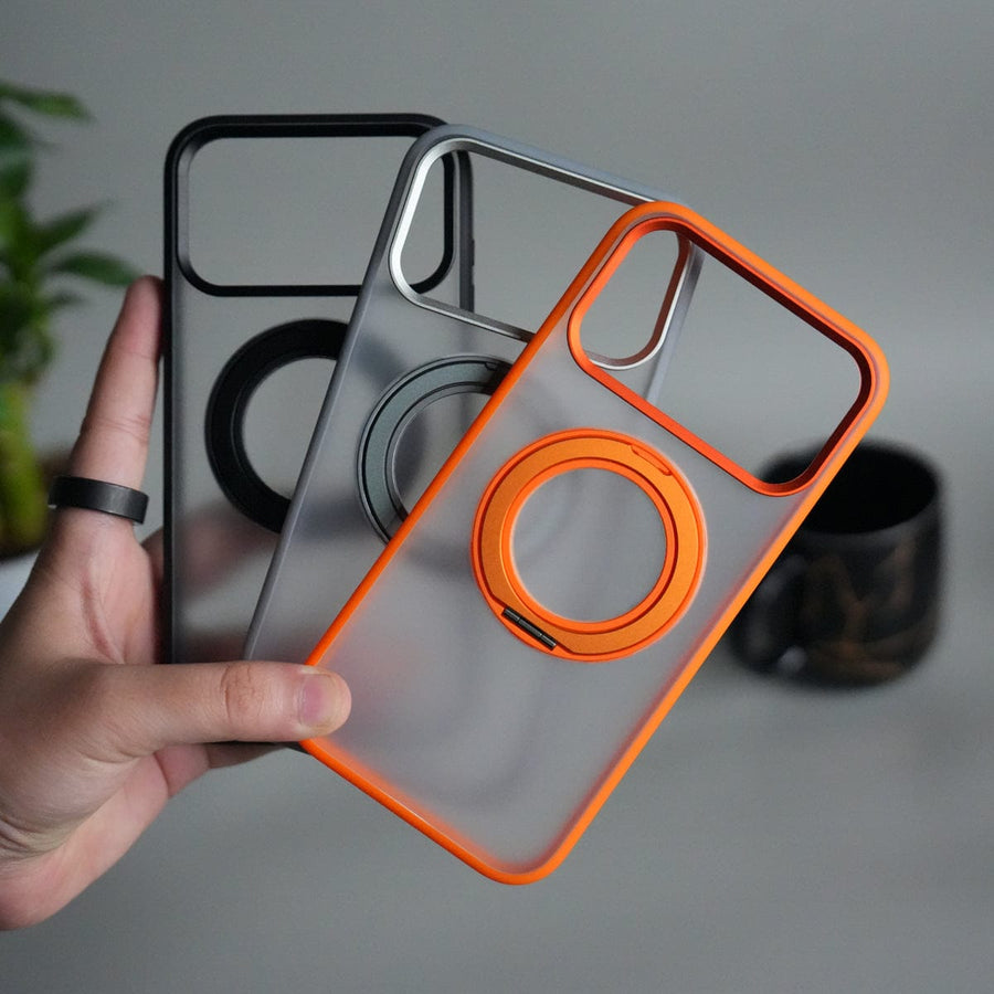 FRATO iPhone 17 Series iPhone 17 Pro Max Transparent Magnetic Ring Case | Frosted Shockproof Kickstand Cover